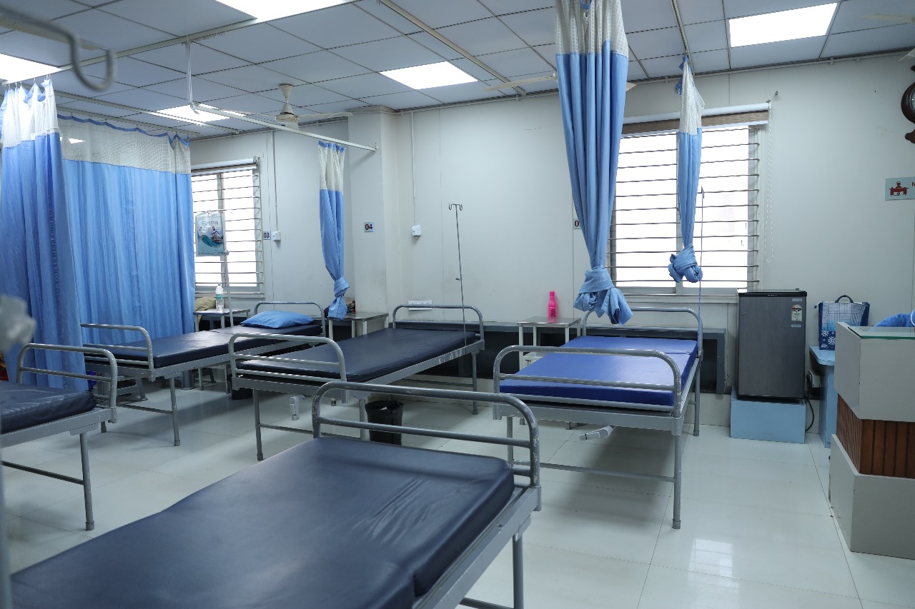 Semi-private hospital room at RK Hospital